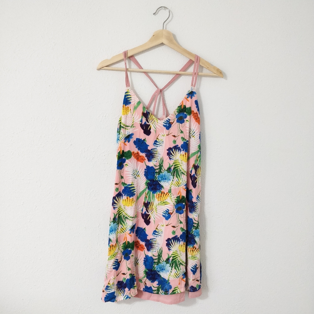 LoveRiche Pink Floral Tropical Dress